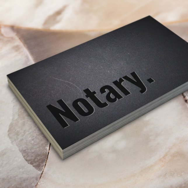 Notary Loan Signing Agent Minimalistisch Black Visitenkarte (Von Creator hochgeladen)