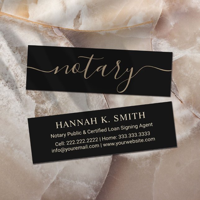 Notary Loan Signing Agent Minimalistisches Gold Sc Mini Visitenkarte (Von Creator hochgeladen)