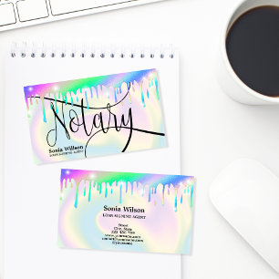 Notary Loan Signing Agent Modernes Holographic Foi Visitenkarte
