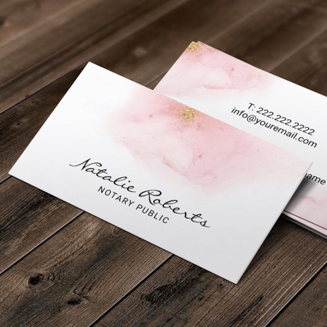 Notary Loan Signing Agent Modernes Pink & Gold Omb Visitenkarte (Von Creator hochgeladen)