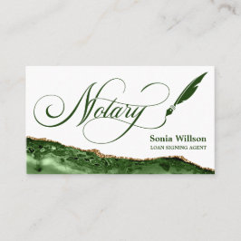 Notary Loan Signing Agent Modernes Smarald Green Visitenkarte
