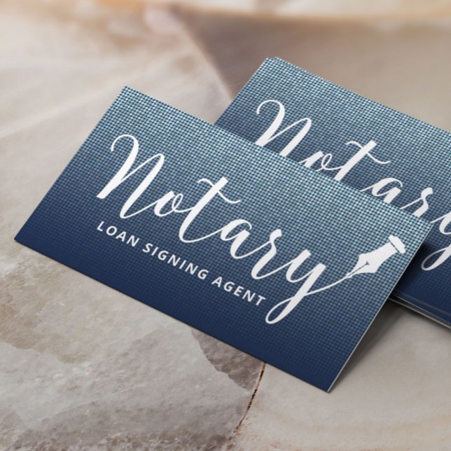 Notary Loan Signing Agent Navy Blue Silver Glitzer Visitenkarte (Von Creator hochgeladen)