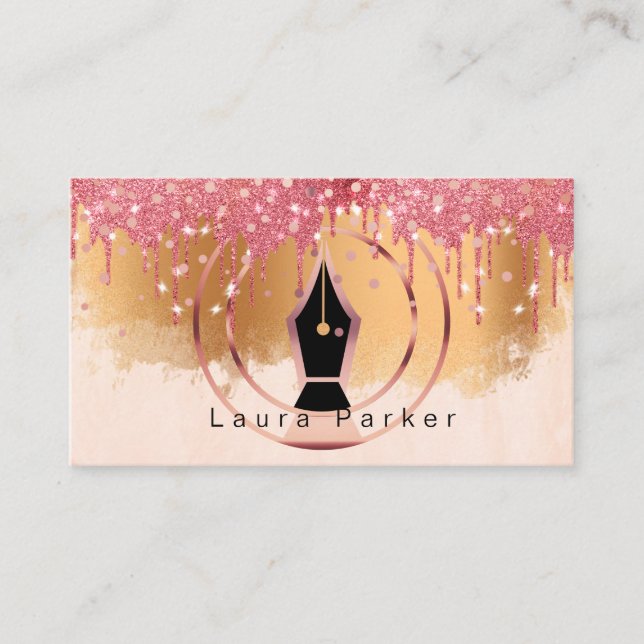 Notary Loan Signing Agent Rose Gold Anwalt Visitenkarte (Vorderseite)