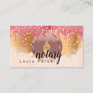 Notary Loan Signing Agent Rose Gold Attorney Bus Visitenkarte