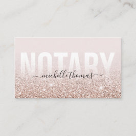 Notary Loan Signing Agent Rose Gold Glitzer Visitenkarte