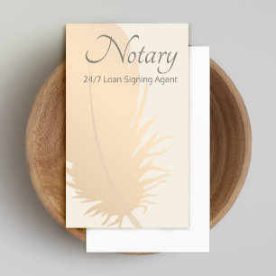 Notary Loan Signing Agent Rose Gold Quill Business Visitenkarte
