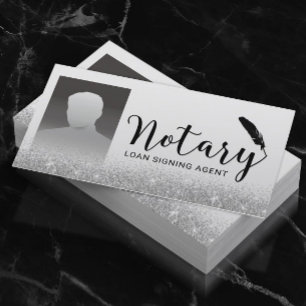 Notary Loan Signing Agent Silver Glitzer Foto Visitenkarte