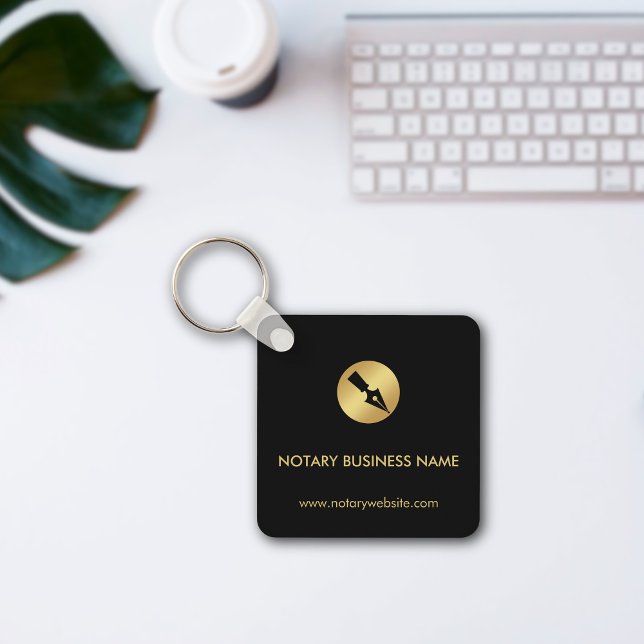 Notary-Logo-Geschäft für Black & Gold-Werbung Schlüsselanhänger (Von Creator hochgeladen)