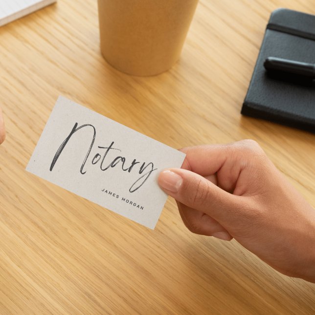 Notary Public Beige Rustic  Visitenkarte (Von Creator hochgeladen)