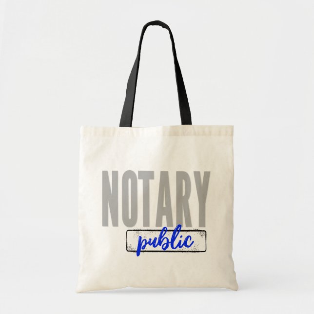 Notary Public Big Schriftart verblasst schwarz mit Tragetasche (Vorne)