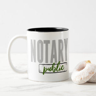Notary Public Big Schriftart verblasst schwarz mit Zweifarbige Tasse