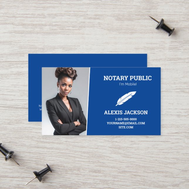 Notary Public Custom Foto Telefonnummerkarte (Vorderseite/Rückseite Beispiel)