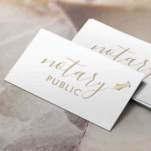Notary Public Elegante Gold Typografy Schlicht Visitenkarte