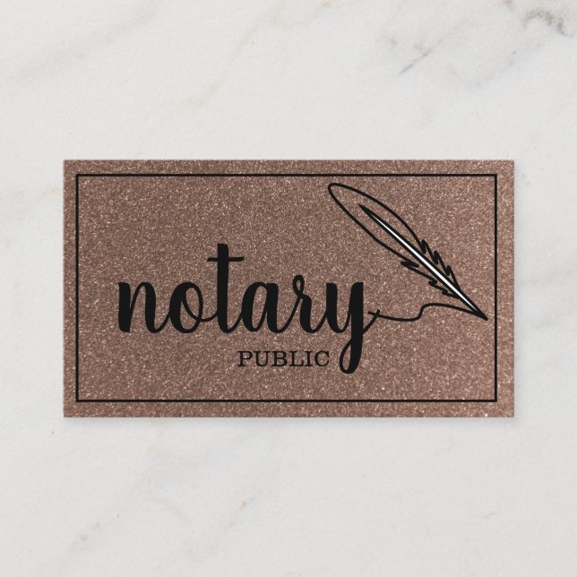 Notary Public Elegante Script Schlicht Black & Whi Visitenkarte (Vorderseite)