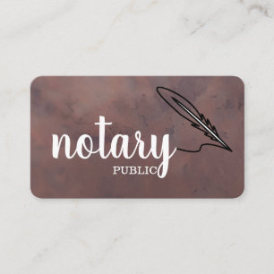 Notary Public Elegante Script Schlicht Black & Whi Visitenkarte