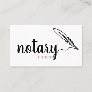 Notary Public Elegante Script Schlicht Black & Whi Visitenkarte
