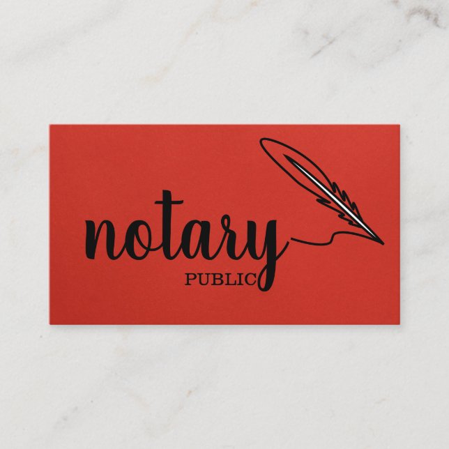 Notary Public Elegante Script Schlicht Black & Whi Visitenkarte (Vorderseite)