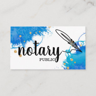 Notary Public Elegante Script Schlicht Black & Whi Visitenkarte