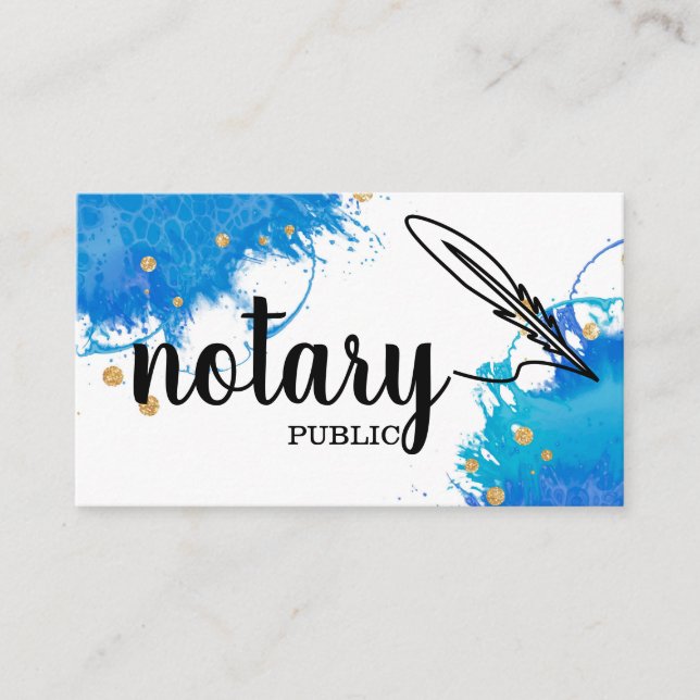 Notary Public Elegante Script Schlicht Black & Whi Visitenkarte (Vorderseite)