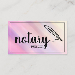 Notary Public Elegante Script Schlicht Black & Whi Visitenkarte