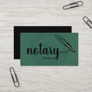 Notary Public Elegante Script Schlicht Black & Whi Visitenkarte