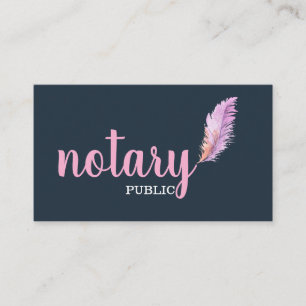 Notary Public Elegante Script Schlicht Black & Whi Visitenkarte