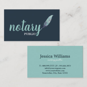Notary Public Elegante Script Schlicht Black & Whi Visitenkarte
