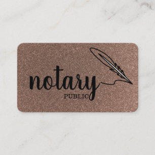 Notary Public Elegante Script Schlicht Black & Whi Visitenkarte