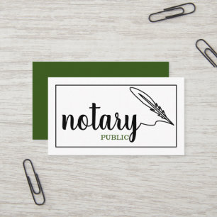 Notary Public Elegante Script Schlicht Black & Whi Visitenkarte