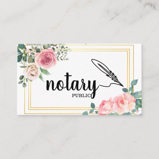 Notary Public Elegante Script Schlicht Business Ca Visitenkarte (Vorderseite)