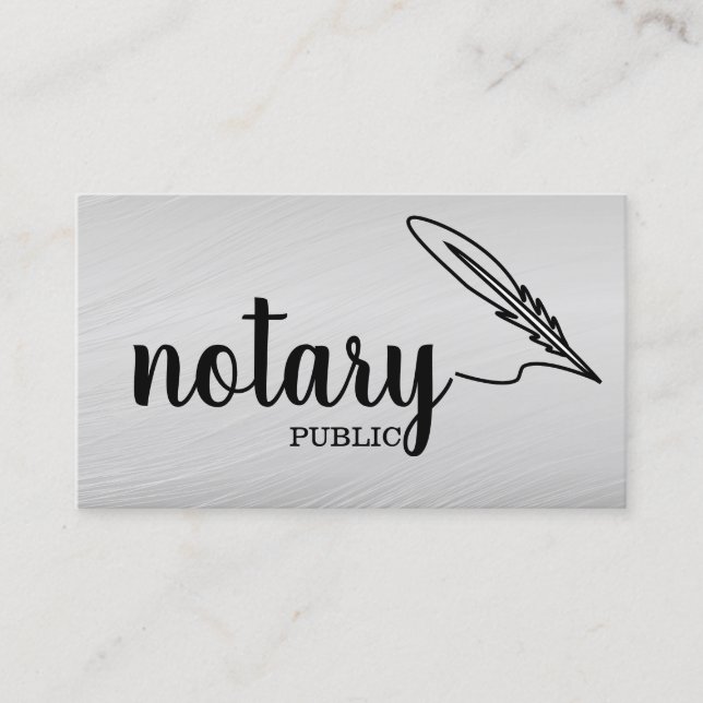 Notary Public Elegante Script Schlicht Visitenkarte (Vorderseite)