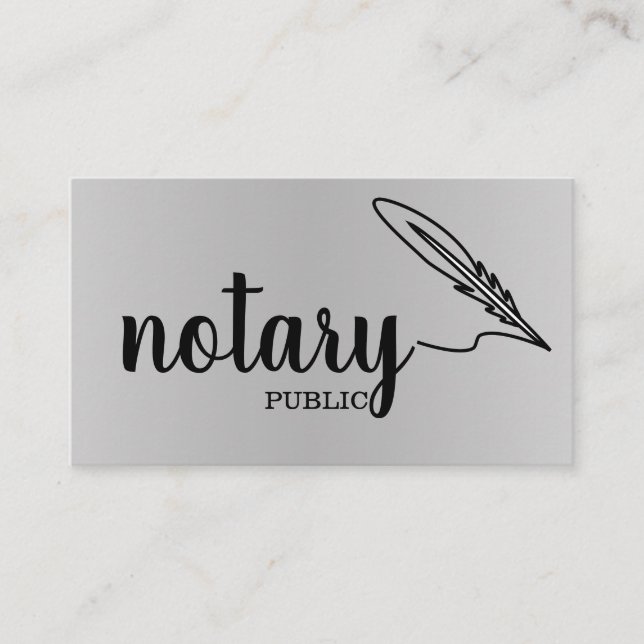 Notary Public Elegante Script Schlicht Visitenkarte (Vorderseite)