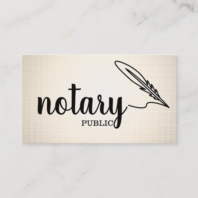 Notary Public Elegante Script Schlicht Visitenkarte (Vorderseite)
