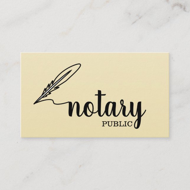 Notary Public Elegante Script Schlicht Visitenkarte (Vorderseite)