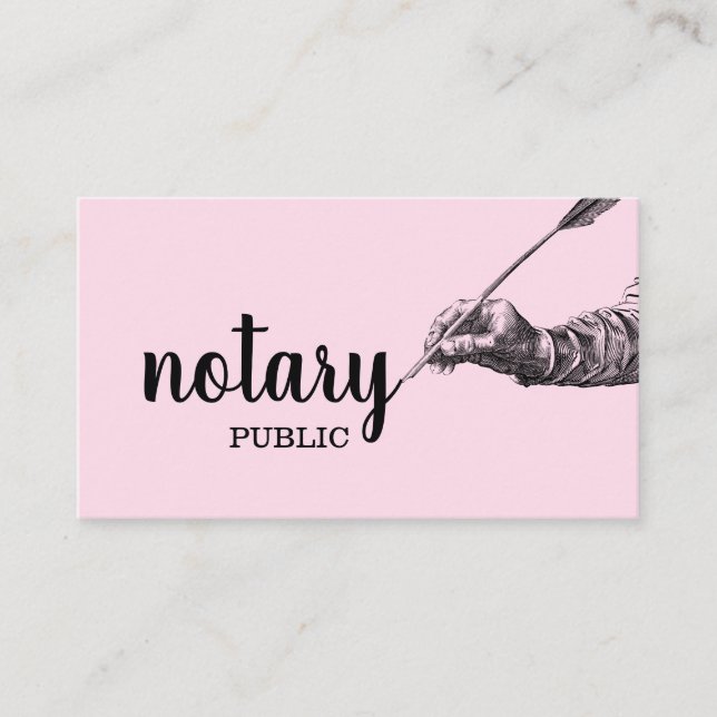 Notary Public Elegante Script Schlicht Visitenkarte (Vorderseite)