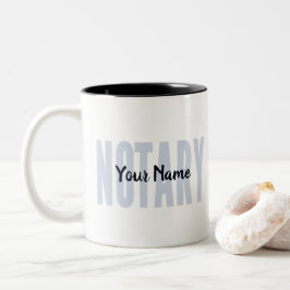 Notary Public Faded Blue Big Schriftart angepasst Zweifarbige Tasse