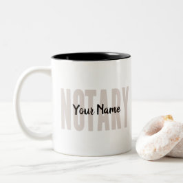 Notary Public Faded Brown Big Schriftart angepasst Zweifarbige Tasse