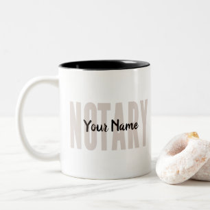 Notary Public Faded Brown Big Schriftart angepasst Zweifarbige Tasse