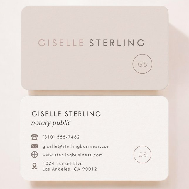 Notary Public Feminine Professional Visitenkarte (Von Creator hochgeladen)