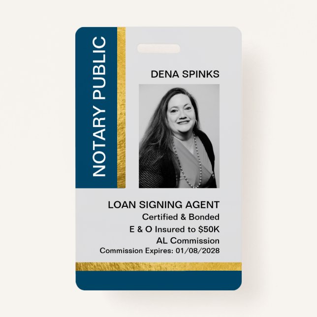 Notary Public ID Abzeichen Ausweis (Vorderseite)