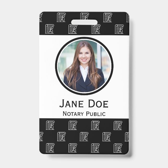 Notary Public ID Abzeichen mit QR Ausweis (Vorderseite)