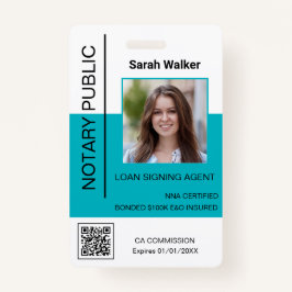 Notary Public ID Foto Office worker Türkis Ausweis