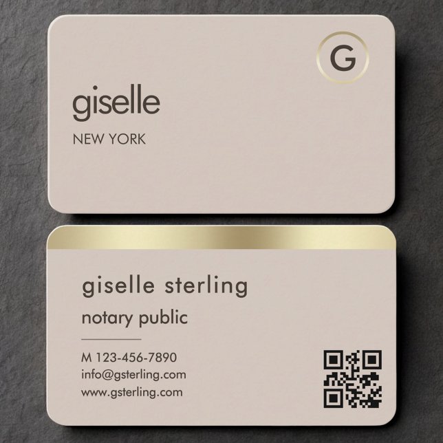 Notary Public Neutral Gold QR Code Visitenkarte (Von Creator hochgeladen)