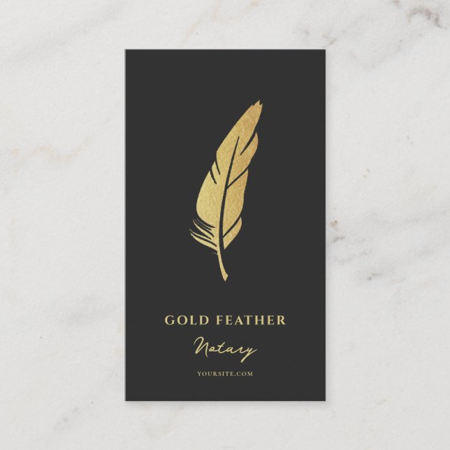 Notary Public Signing Agent Consultant Black Gold Visitenkarte (Vorderseite)
