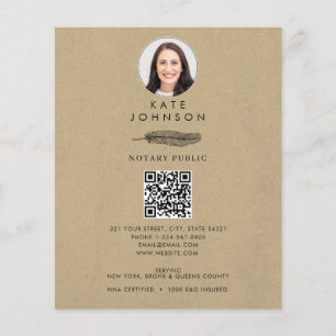 Notary Signary Agent Feather Kraft Logo-Foto Flyer