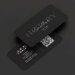 Notary Signing Agent Elegant Dark Gray Modernste Visitenkarte