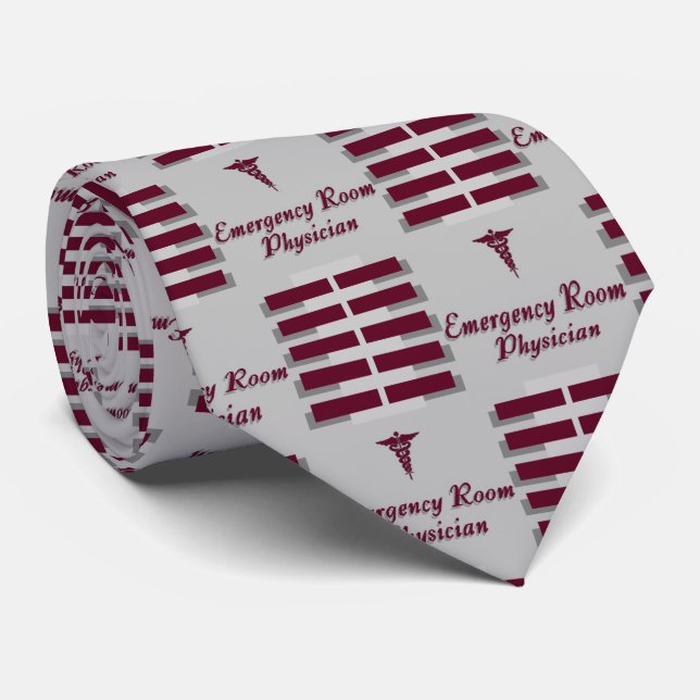 Notarzt B/Gray Neck Tie Krawatte (Gerollt)