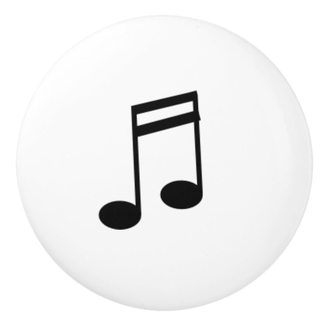 Notation, zwei sechzehnte Noten oder Halbquaver Keramikknauf (Vorderseite)