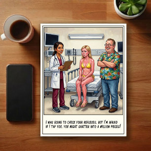 Notaufnahme-Abenteuer Cartoon Postkarte