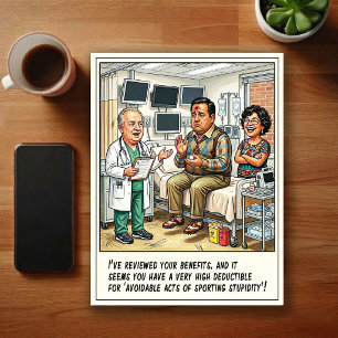 Notaufnahme-Abenteuer Cartoon Postkarte